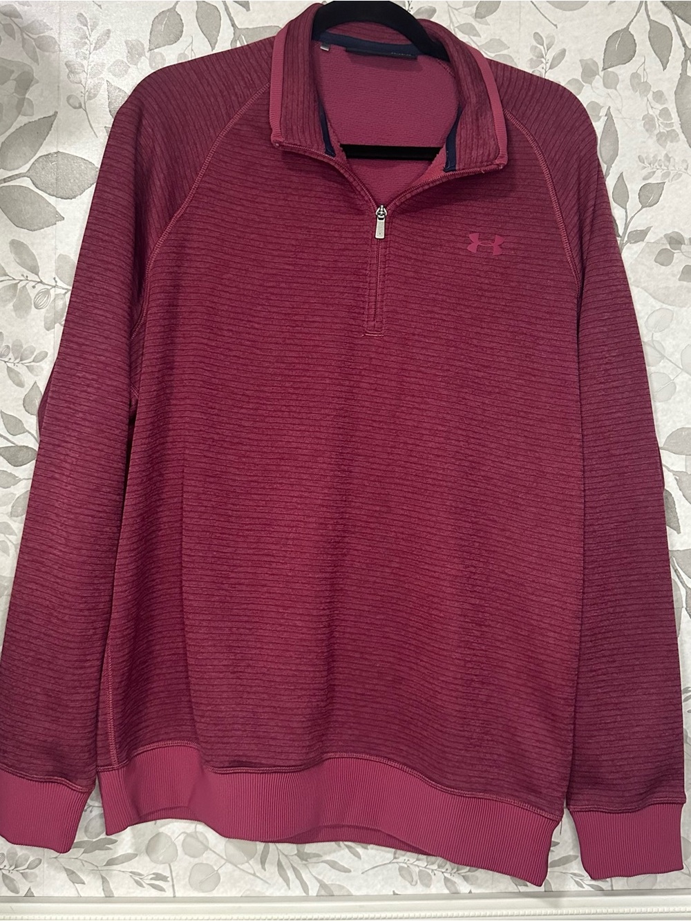 Under Armour Men's Maroon Half-Zip Pullover Sweater